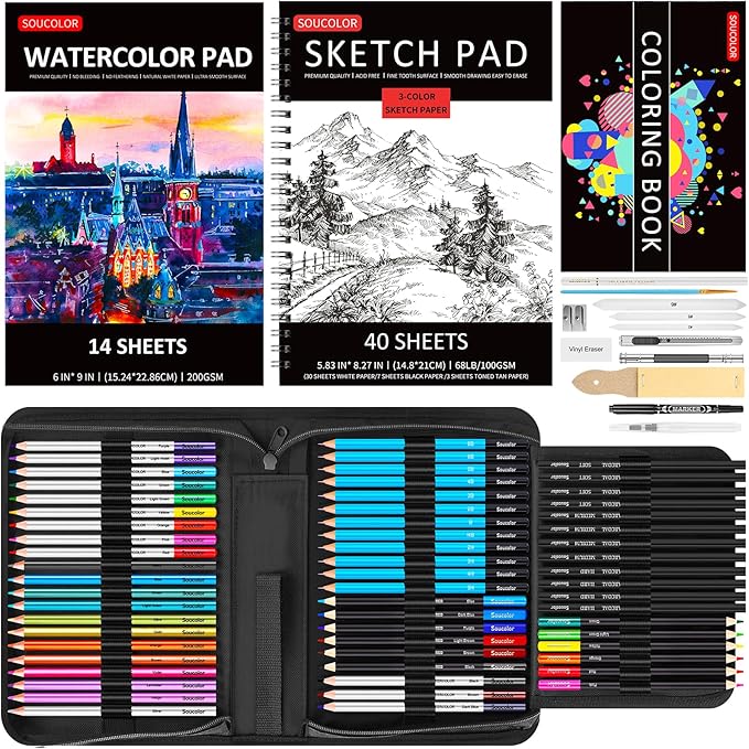 Soucolor 76 Pack Drawing Set